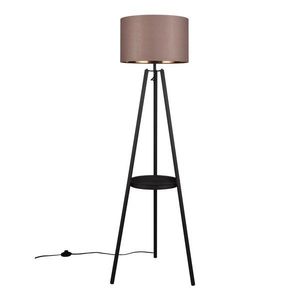 Čierna stojacia lampa s poličkou (výška 152 cm) Colette – Reality vyobraziť