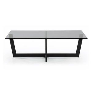 Čierny konferenčný stolík so sklenenou doskou 70x120 cm Plam – Kave Home vyobraziť