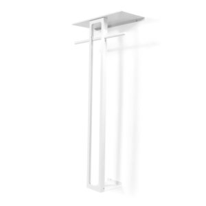 Biely oceľový nástenný vešiak s poličkou 70 cm Luno Large – Spinder Design vyobraziť