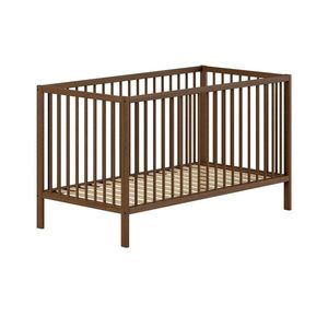 Hnedá postieľka z bukového dreva s odnímateľným bokom/s nastaviteľnou výškou 70x140 cm Dino – Vipack vyobraziť