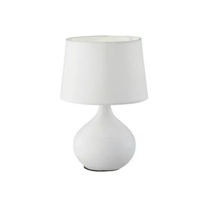 Biela stolová lampa z keramiky a tkaniny Reality Martin, výška 29 cm vyobraziť