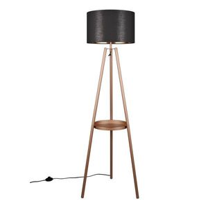 Hnedá stojacia lampa s poličkou (výška 152 cm) Colette – Reality vyobraziť