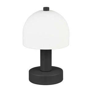 Čierno-biela stolová lampa so skleneným tienidlom (výška 19 cm) Glenn – Reality vyobraziť