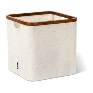 Krémový látkový úložný box 30x30x30 cm Bamboo/Linen Cube – Bigso vyobraziť