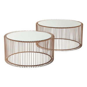 Okrúhle konferenčné stolíky v súprave 2 ks v medenej farbe ø 69, 5 cm Wire Big – Kare Design vyobraziť
