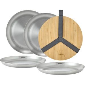 Antikoro taniere v súprave 4 ks v striebornej farbe ø 25, 5 cm – Black + Blum vyobraziť