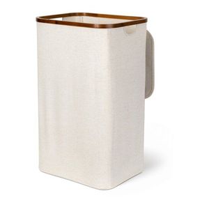 Krémový látkový kôš na bielizeň Bamboo/Linen – Bigso vyobraziť