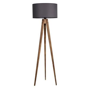 Čierna/v prírodnej farbe stojacia lampa s textilným tienidlom (výška 153 cm) Tripod – Opviq lights vyobraziť