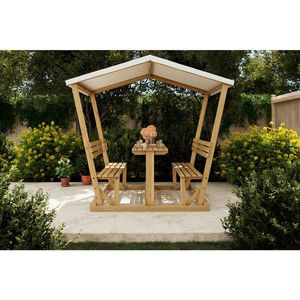 Ambia Garden SÚPRAVA ZÁHRADNÉHO NÁBYTKU 3-dielne, drevo, textil vyobraziť