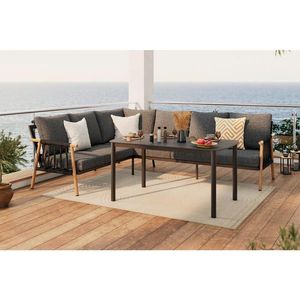 Ambia Garden JEDÁLENSKÁ TERASOVÁ SÚPRAVA 4-dielne, kov, sklo, textil vyobraziť