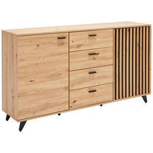 MID.YOU ŠIROKÁ KOMODA, čierna, farba duba, 154/86/40 cm vyobraziť