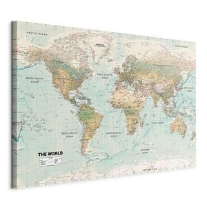 artgeist OBRAZ NA PLÁTNE, mapa sveta, 120/80/1, 2 cm vyobraziť