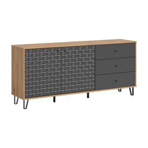Livetastic ŠIROKÁ KOMODA, antracitová, dub artisan, 170/76/40 cm vyobraziť