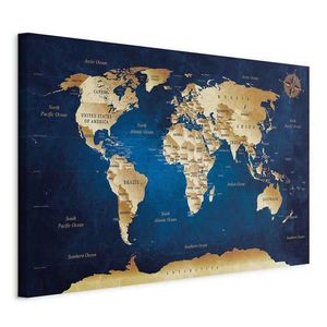 artgeist OBRAZ NA PLÁTNE, mapa sveta, 90/60/1, 2 cm vyobraziť
