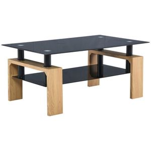 Carryhome KONFERENČNÝ STOLÍK, čierna, farba duba, kov, sklo, kompozitné drevo, 100/60/45 cm vyobraziť