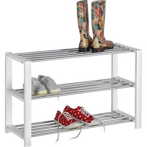 Carryhome REGÁL NA TOPÁNKY, biela, chrómová, 80/50/30 cm vyobraziť