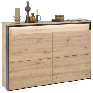 Voleo SKRINKA NA TOPÁNKY, čierna, dub artisan, vyobraziť