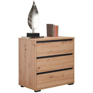 Carryhome KOMODA, antracitová, farba duba, 80/79/48 cm vyobraziť