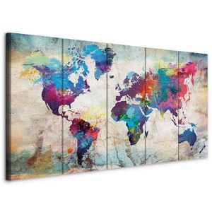 artgeist OBRAZ NA PLÁTNE, mapa sveta, 100/40/1, 2 cm vyobraziť