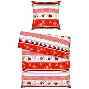 Esposa POSTEĽNÁ BIELIZEŇ, flanel, červená, biela, 135/200 cm vyobraziť