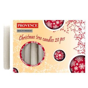Vianočná sviečka 10cm PROVENCE 20ks biela vyobraziť