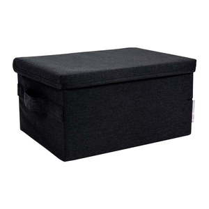 Čierny látkový úložný box s vekom 35x26x19 cm Soft Storage – Bigso vyobraziť