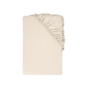 LIVARNO® Napínacia plachta z bavlneného saténu, 140 – 160 x 200 cm (béžová) vyobraziť