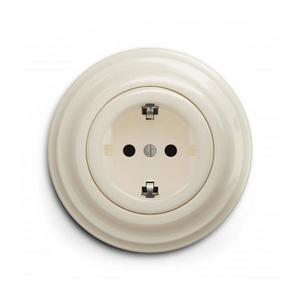 lap - Retro domová zásuvka s rámikom SCHUKO 230 V/16 A béžová KA0134+KA0144 vyobraziť