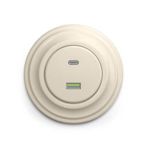 lap - Retro USB zásuvka A+C s rámčekom béžová KA0134+KA0140 vyobraziť