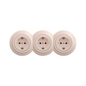lap - trojitá retro domová zásuvka s rámčekom SCHUKO 230V staroružová KA0121+2xKA0120+3xKA0143 vyobraziť