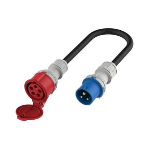 Adaptér pre elektromobily CEE 16A (modrý, jednofázový) na CEE 16A EV_A11C35MC vyobraziť