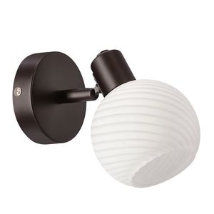 GRANO lampa kinkiet czekoladowy 1x40W E14 klosz biały vyobraziť