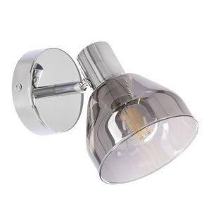 GRAZIA lampa kinkiet chromowy 1x40W E14 klosz dymiony vyobraziť