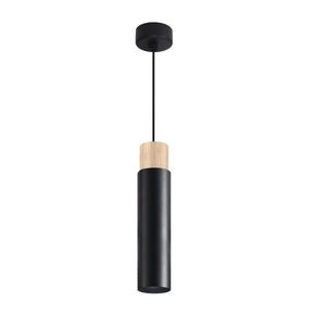 Claro lampa wisząca czarny 1x15W GU10 klosz czarny+drewniany vyobraziť
