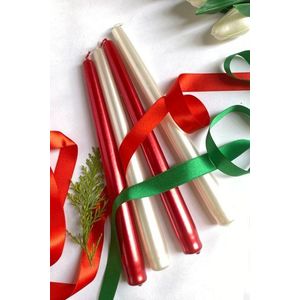 Candle Set (4 Pieces) Premium Christmas 4 - Red, White vyobraziť