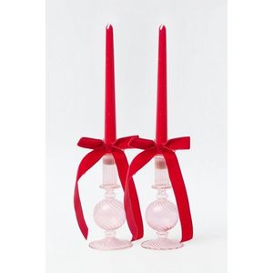 Candle Set (4 Pieces) Pastel 4 - Red vyobraziť