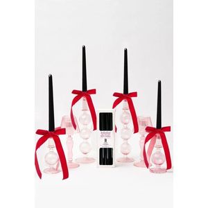 Candle Set (4 Pieces) Pastel 4 - Black vyobraziť