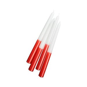 Candle Set (4 Pieces) Cizgili Sedefli 4 - Red vyobraziť