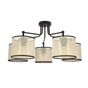 Závesná lampa TOPI čierna 5x40W E27 krémové tienidlo vyobraziť
