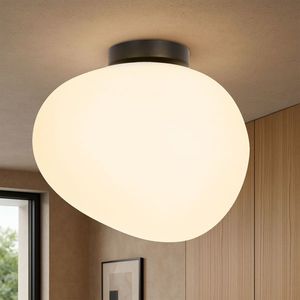 Stropná lampa STONES inšpirovaná kameňom - dizajnérska stropná lampa s 30 cm mliečnym tienidlom - osvetlenie obývačky a chodby E27 vyobraziť