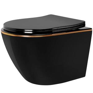 Závesná WC misa Carlo Min Tornado Black Gold Edge vyobraziť