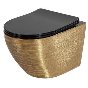 Závesná WC misa Carlo Mini Tornado Gold Brush vyobraziť