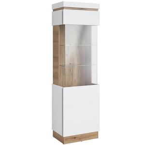 Vitrína Calabria 1d Dub Coast Evoke/Biela Alpin vyobraziť