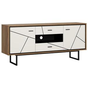 Komoda Brolo BROK01 2D2S dub catania/čierna perla/mdf biela HG vyobraziť
