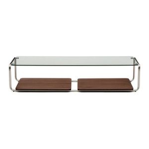 Tmavohnedý konferenčný stolík so sklenenou doskou 60x140 cm Tarsel – Kave Home vyobraziť