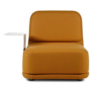 Oranžové kreslo s bielym kovovým stolíkom Softline Standby Medium + Side Table vyobraziť