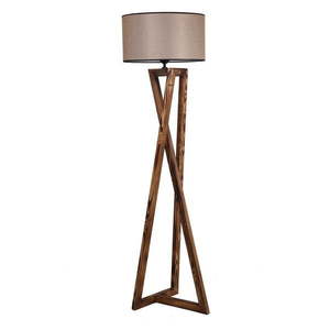 Hnedá stojacia lampa s textilným tienidlom (výška 149 cm) Maçka – Opviq lights vyobraziť