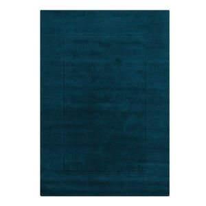 Tmavomodrý ručne tkaný vlnený koberec 200x290 cm Textured Wool Border – Flair Rugs vyobraziť