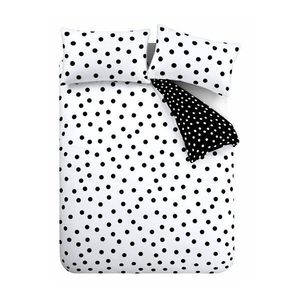 Čierno-biele 3-dielne obliečky na dvojlôžko 200x200 cm Polka Dot – Catherine Lansfield vyobraziť
