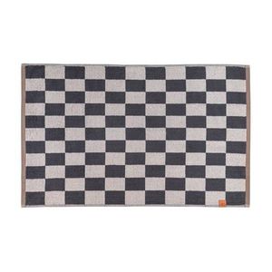 Antracitová/béžová kúpeľňová predložka do sprchy z bio bavlny 50x80 cm Retro – Mette Ditmer Denmark vyobraziť